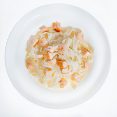 Pasta, with salmon.