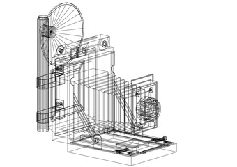 Old Camera Architect blueprint - isolated