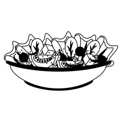 Healthy vegetables salad vector illustration graphic design
