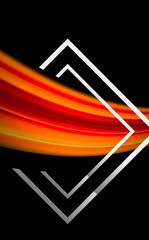 Rainbow fluid colors wave and metallic geometric shape