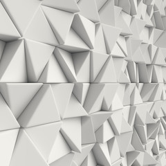 Fototapeta na wymiar 3d White abstract triangles backdrop