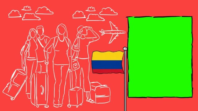 Colombia hand drawn tourism