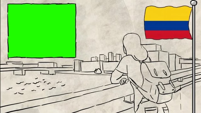 Colombia hand drawn tourism