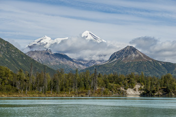 Mount Redoubt and Crescent Lake, Lake Clark National Park and Preserve, Alaska