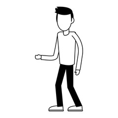 Young man cartoon vector illustration graphic design
