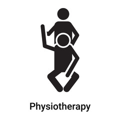Physiotherapy icon vector sign and symbol isolated on white background, Physiotherapy logo concept