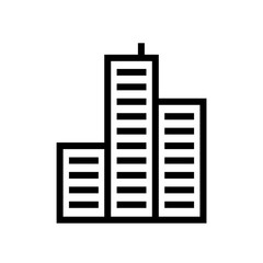 Building icon lined simple flat style illustration