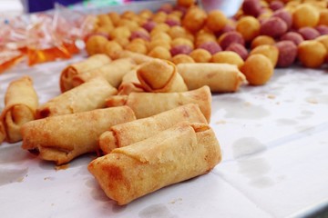 spring rolls at street food
