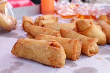 spring rolls at street food