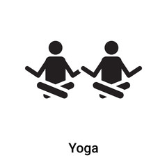 Yoga icon vector sign and symbol isolated on white background, Yoga logo concept