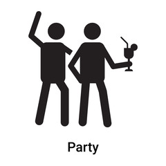 Party icon vector sign and symbol isolated on white background, Party logo concept