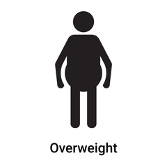 Overweight icon vector sign and symbol isolated on white background, Overweight logo concept