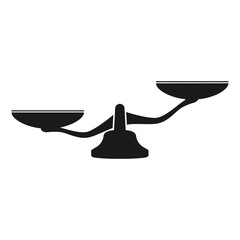 Scales black icon. Vector scale simple illustration.
