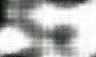 Digital gradient with points. Abstract futuristic panel. Dotted Backgound. Monochrome halftone pattern Vector illustration