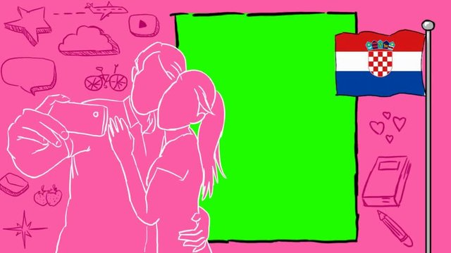 Croatia hand drawn tourism