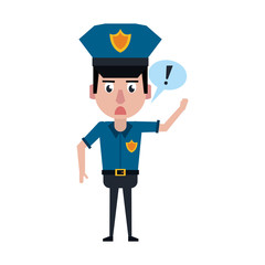 Police officer drawing attention cartoon vector illustration graphic design