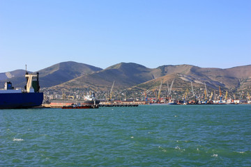 Ships in the seaport