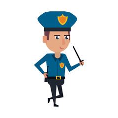 Cute police officer cartoon vector illustration graphic design