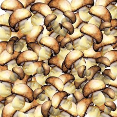 mushrooms painted with watercolour