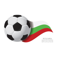 Bulgaria waving flag with a soccer ball. Football team support concept