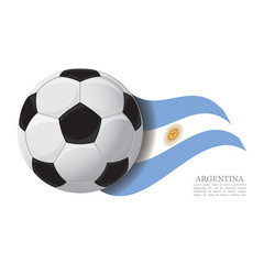 Argentina waving flag with a soccer ball. Football team support concept