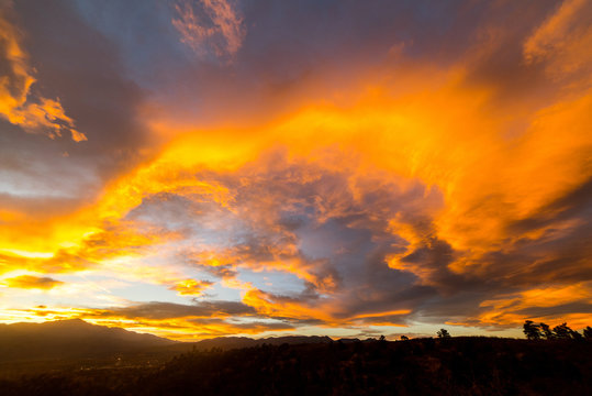 Colorado sunset, Colorado Springs, USA