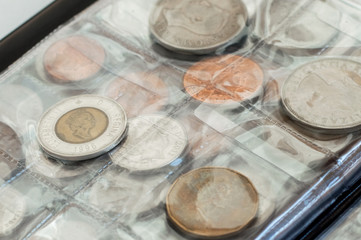 coin collection in the album numismatics