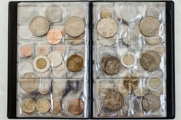 coin collection in the album numismatics