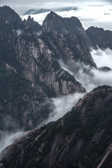 Landmarks of Yellow Mountain or Huangshan mountain Cloud Sea Scenery , East China, Anhui Province.