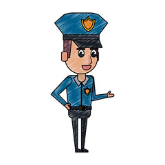 Cute police officer cartoon vector illustration graphic design