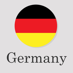 Obraz premium Germany flag in the form of a circle isolated on a gray background