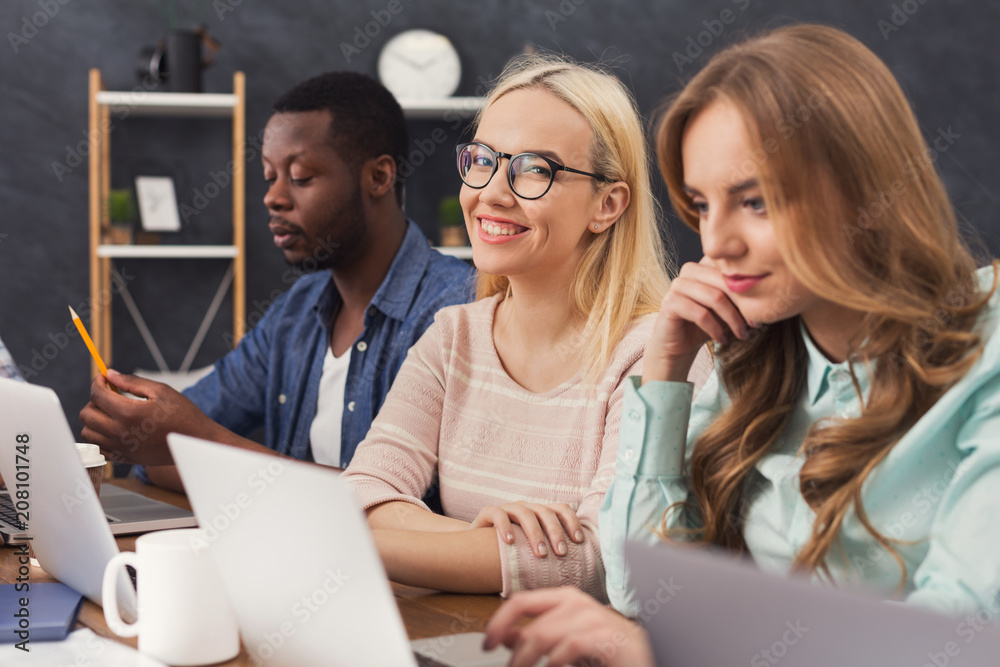 Aufkleber Programmers working in software developing company