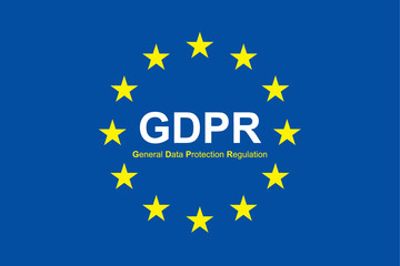 Gdpr general data protection regulation. Eu safeguard regulations and data encryption vector concept background