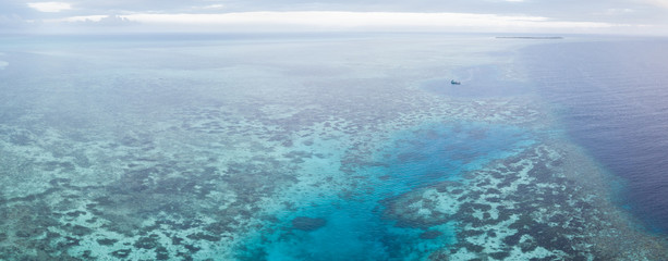 Aerial View of Coral Reef in Wakatobi National Park