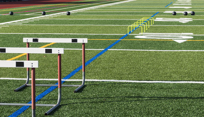 Footabll field set up for speed and agility training