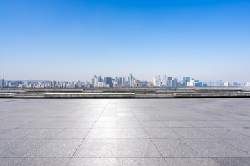 empty square with modern office building