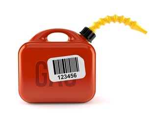 Gasoline can with barcode