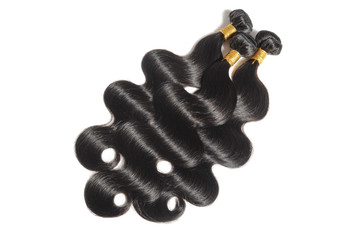 body wavy black human hair weaves extensions bundles © Sixsmith
