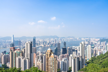 Fototapeta na wymiar city skyline in hongkong china