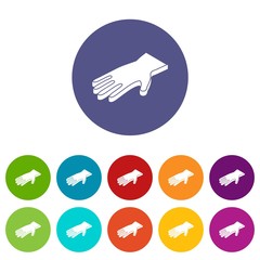 Welding gloves icons color set vector for any web design on white background