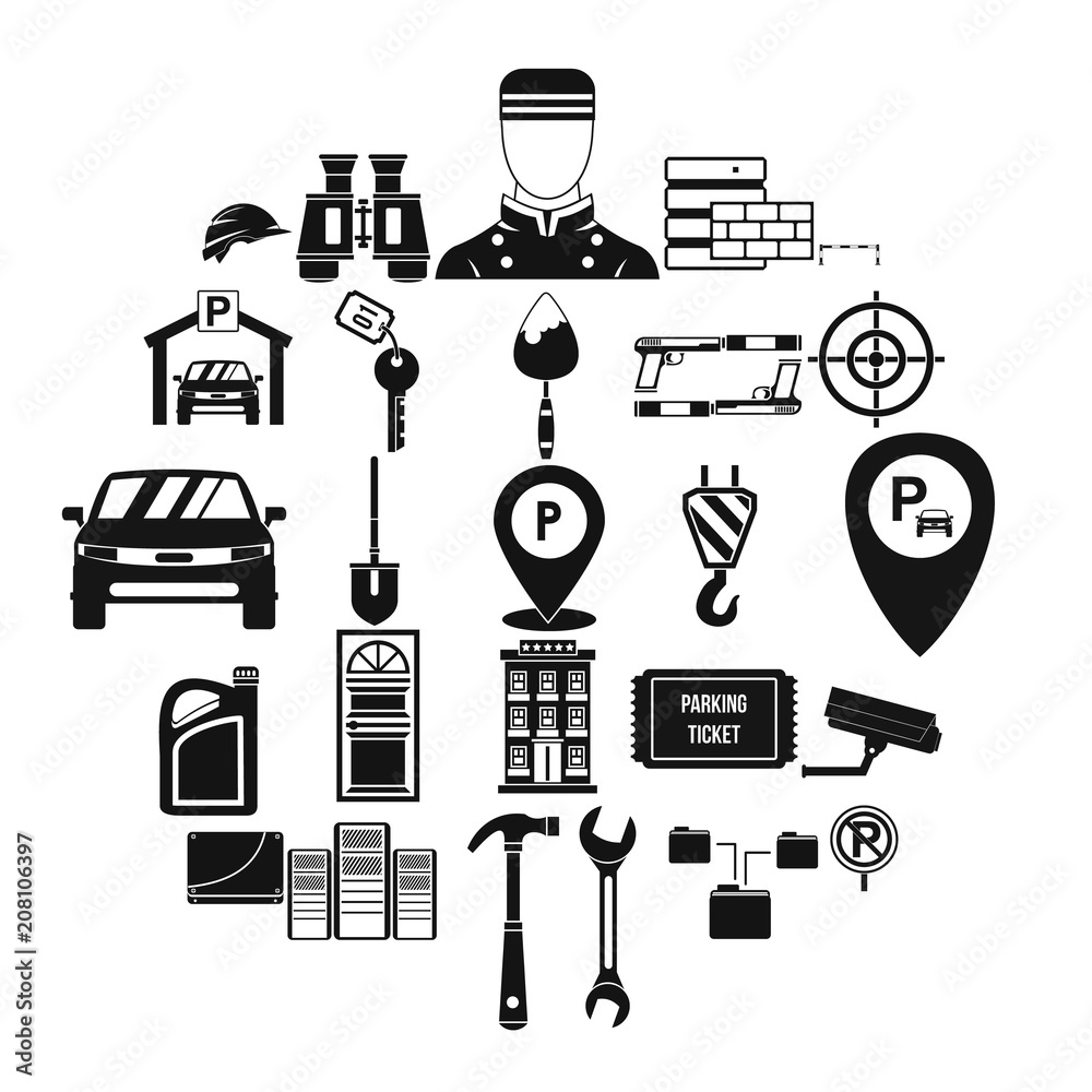 Poster spanner icons set. simple set of 25 spanner vector icons for web isolated on white background