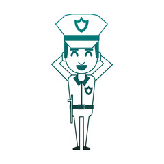 Cute police officer cartoon vector illustration graphic design