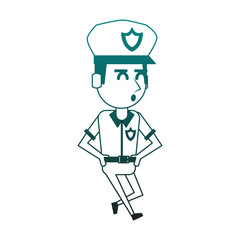 Cute police officer cartoon vector illustration graphic design