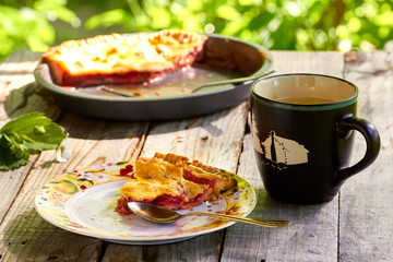 Rhubarb and strawberry pie.