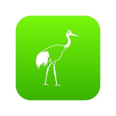 Stork icon digital green for any design isolated on white vector illustration