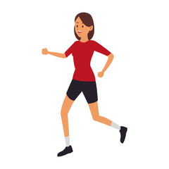 Naklejka na ściany i meble Fitness woman running vector illustration graphic design
