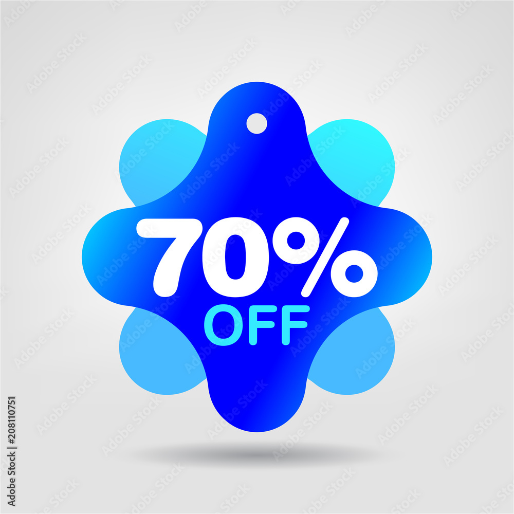 Poster special offer sale banner. 70% off discount sticker. best promo offer tag. holiday special discount 