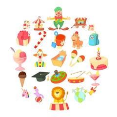 School life icons set. Cartoon set of 25 school life vector icons for web isolated on white background