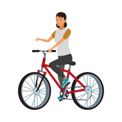 Woman with bicycle vector illustration graphic design
