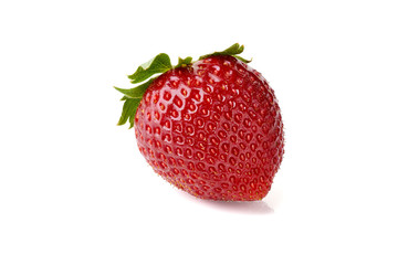 Ripe strawberry on white